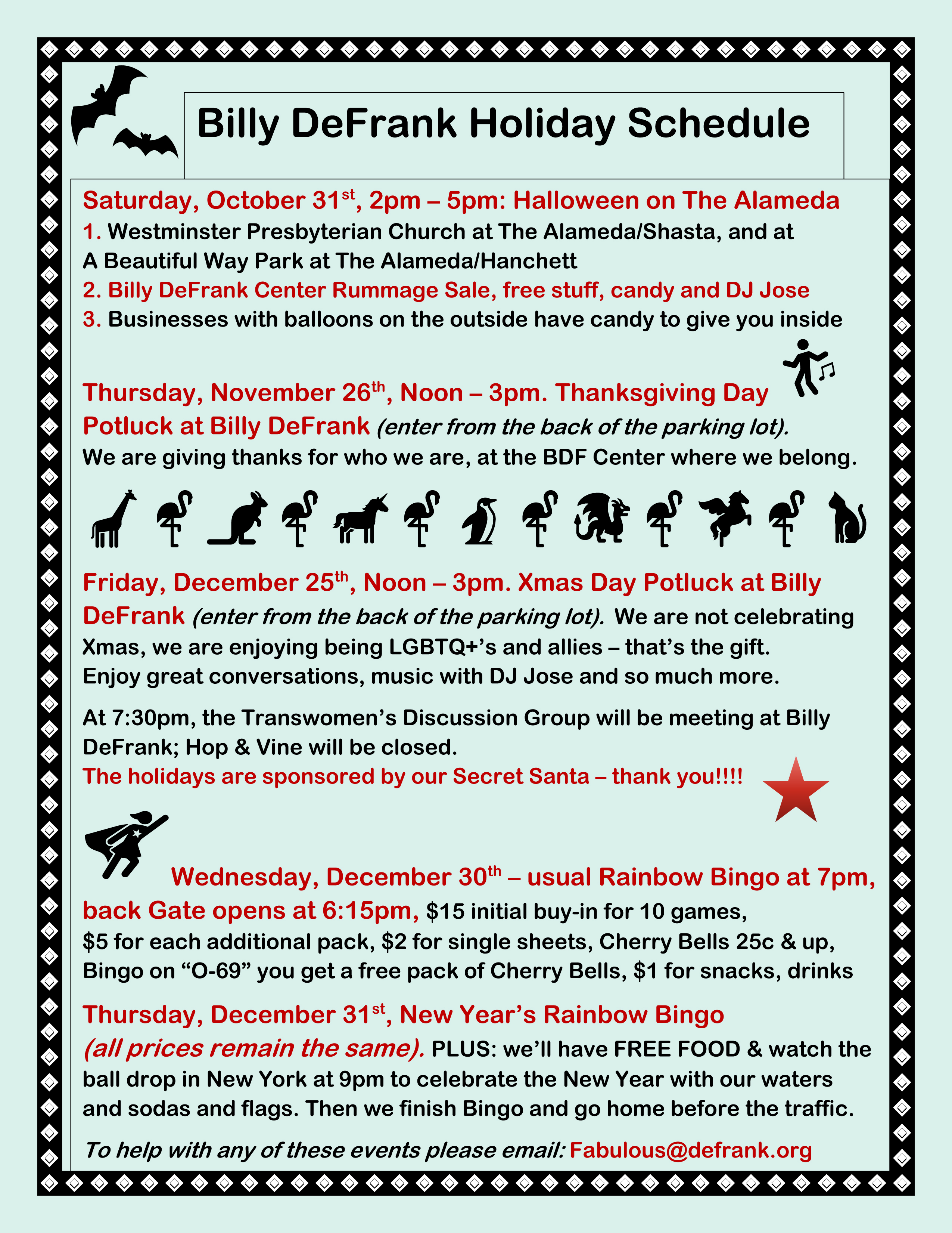 Holiday Schedule Image